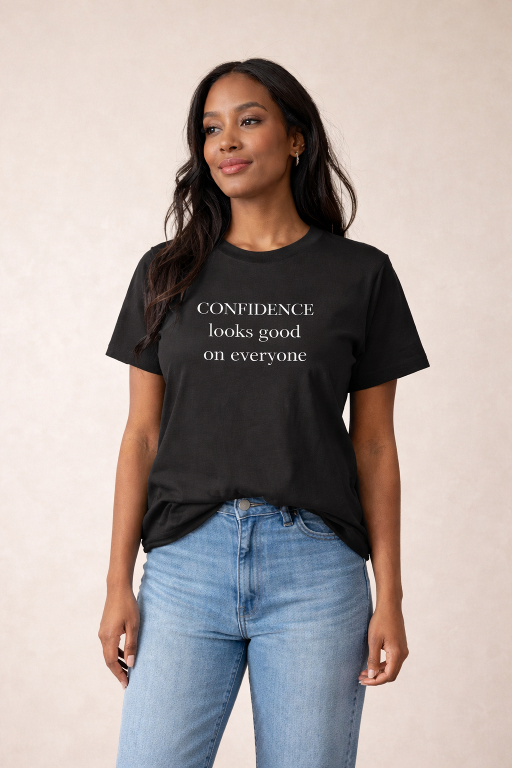 Confidence Looks Good on Everyone Tee – Minimalist Empowerment Shirt